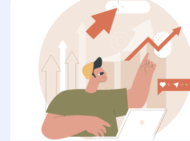 One-on-one growth and goal tracking illustration