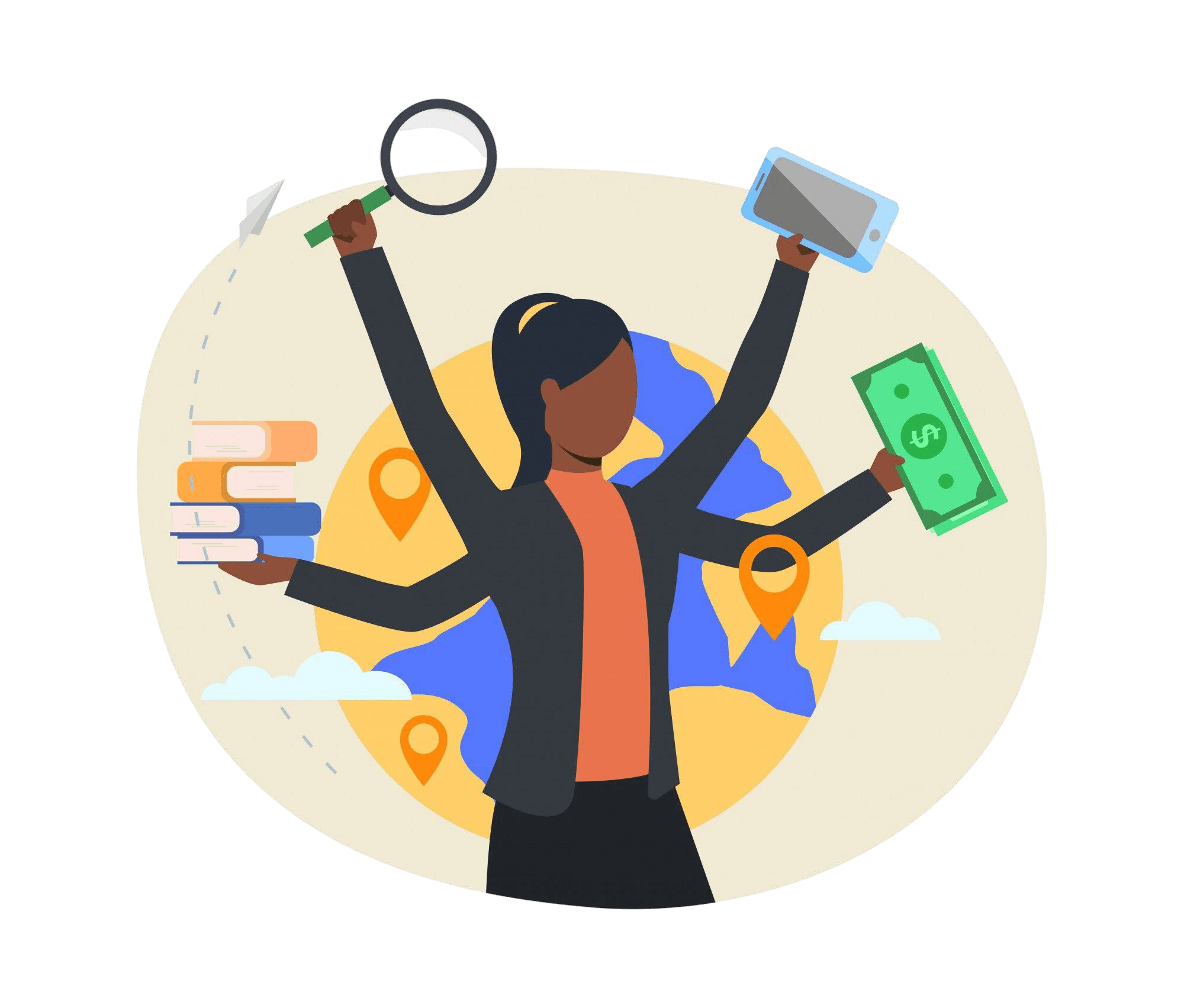 HR illustration showing multiple workforce tools in one platform